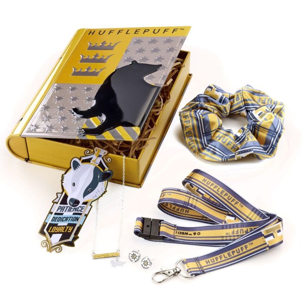 Harry Potter Hufflepuff House Tin Gift Set With Lanyard, Jewelry and More